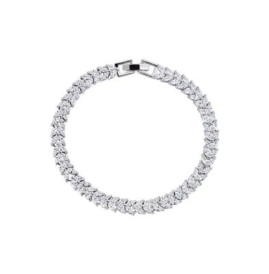 Marquise and Pear Cut Cubic Zirconia Tennis Bracelet with Cubic Zirconia