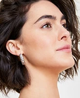 On 34th Medium Textured Hoop Earrings, 1.05", Created for Macy's