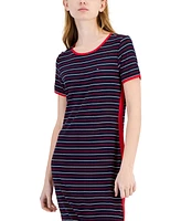 Tommy Hilfiger Women's Striped Ribbed Midi Dress