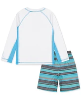 Laguna Little Boys Sundown Stripe Out 2-Pc. Swim Top & Trunks Set