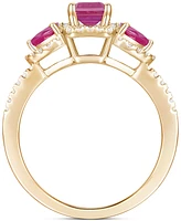 Emerald (1-1/3 ct. t.w.) & Diamond Ring (1/3 14k Gold (Also Ruby Sapphire)
