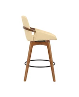 Baylor Swivel Wood Bar or Counter Height Stool