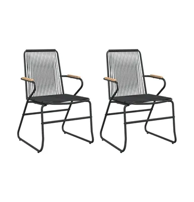 Patio Chairs pcs Black 22.8"x23.2"x33.7" Pvc Rattan
