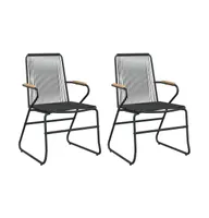 Patio Chairs pcs Black 22.8"x23.2"x33.7" Pvc Rattan