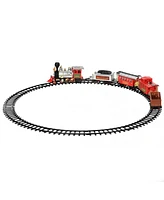 Qaba Electric Train Set for Kids, Battery-Powered Classic Train Toy Set with Sounds & Lights, Toy Train Set with Gifts Box for 3