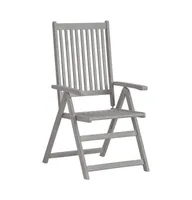 Patio Reclining Chairs 2 pcs Gray Solid Acacia Wood