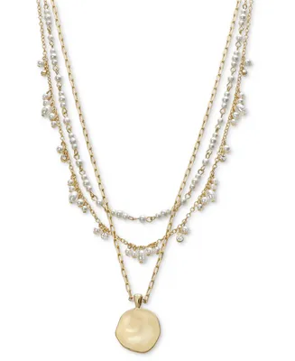 Style & Co Gold-Tone Layered Pendant Necklace, 17" +3" extender, Created for Macy's