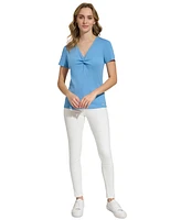 Calvin Klein Women's Twist Front V-Neck T-Shirt