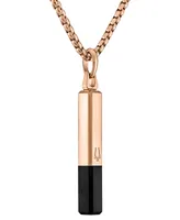 Bulova Black & Rose Gold-Tone Ip Stainless Steel Black Spinel 26" Pendant Necklace