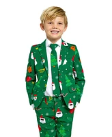 OppoSuits Toddler and Little Boys Festivity Christmas Party Outfit Including Blazer, Pants Tie Suit Set