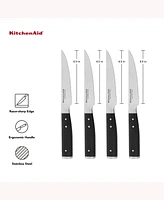 KitchenAid Japanese Steel Gourmet 4 Piece Forged Triple Rivet 4.5" Steak Knife Set