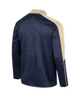 Men's Colosseum Navy Navy Midshipmen Marled Half-Zip Jacket