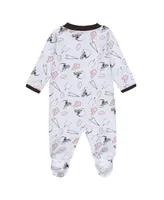 Newborn and Infant Boys Girls Wear by Erin Andrews White Cleveland Browns Sleep Play Full-Zip Sleeper Bib Set