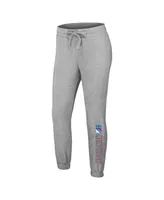 Women's Wear by Erin Andrews Heather Gray New York Rangers Knit Long Sleeve Tri-Blend T-shirt and Pants Sleep Set