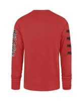 Men's '47 Brand Red Miami Heat 2023/24 City Edition Triplet Franklin Long Sleeve T-shirt