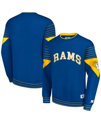 Men's Starter Royal Los Angeles Rams Face-Off Pullover Sweatshirt