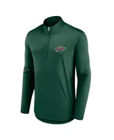 Men's Fanatics Green Minnesota Wild Mock Neck Quarter-Zip Top