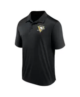 Men's Fanatics Black Pittsburgh Penguins Left Side Block Polo Shirt