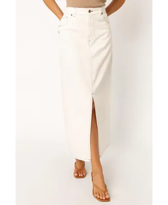 Women's Rana Denim Midi Skirt - White