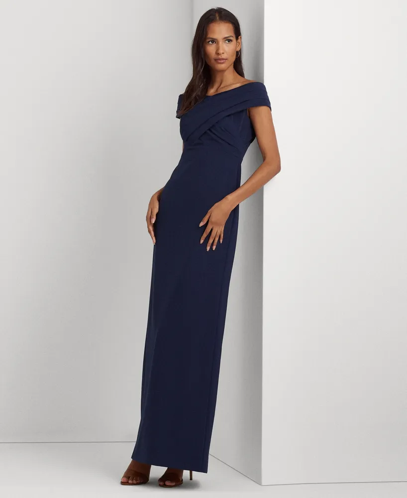 Lauren Ralph Women's Off-The-Shoulder Column Gown