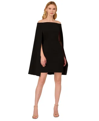 Adrianna Papell Women's Off-The-Shoulder Cape Dress