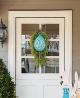 Glitzhome 17" H Easter Wooden Eggs Door Hanger, Set of 2