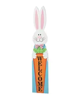 Glitzhome 42" H Easter Wooden Bunny Welcome Porch Sign