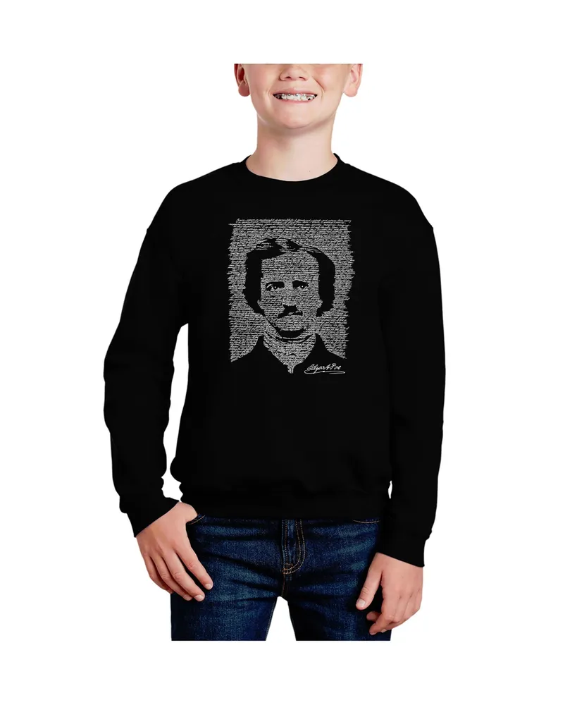 Edgar Allen Poe - The Raven Big Boy's Word Art Crewneck Sweatshirt