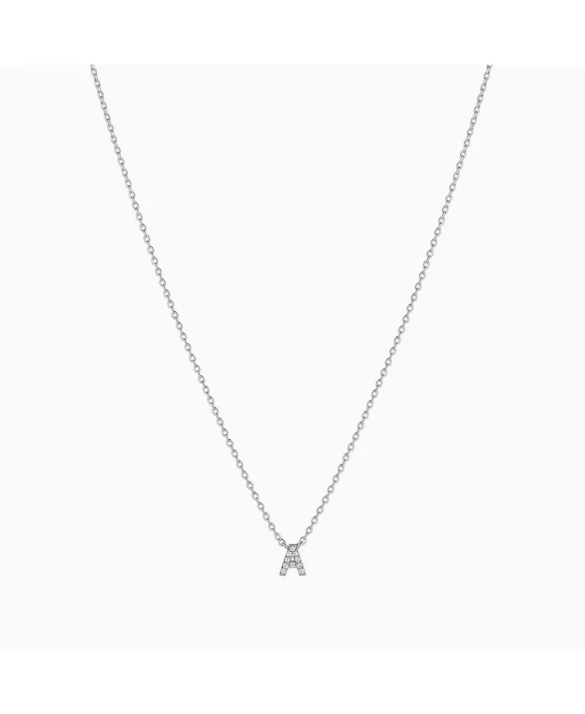 Crystal Initial Necklace - Silver