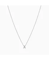 Crystal Initial Necklace - Silver