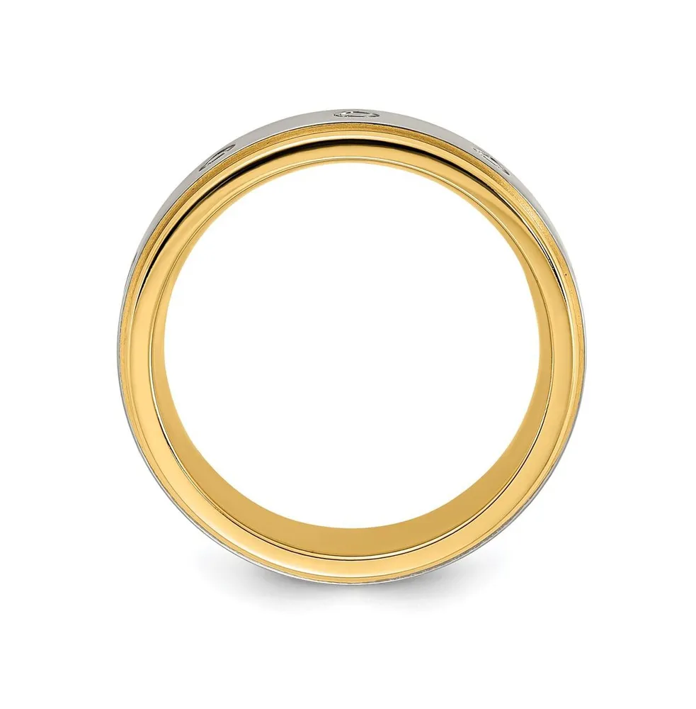 Chisel Stainless Steel Brushed Yellow Ip-plated 8.00mm Band Ring