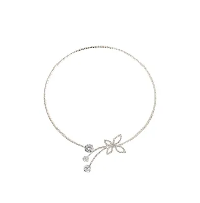 Sohi Women's Silver Bling Butterfly Necklace