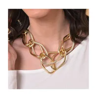 Sohi Women's Gold Metallic Chainlink Necklace