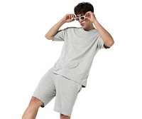 Campus Sutra Men's Oversized Solid Light Grey Casual Co-Ord Set