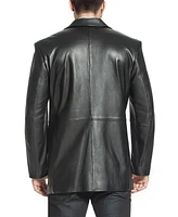 Bgsd Men One-Button Tuxedo Leather Blazer