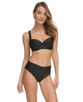 Dkny Womens Molded Underwire Bikini Bra Top High Waisted Bottoms