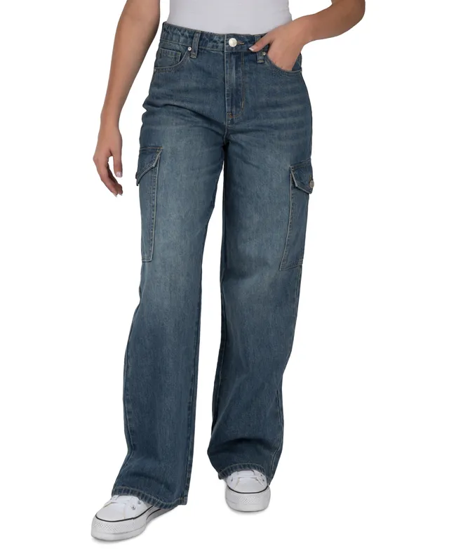 Indigo Rein Juniors' High Rise Skater Flare Cargo Jeans