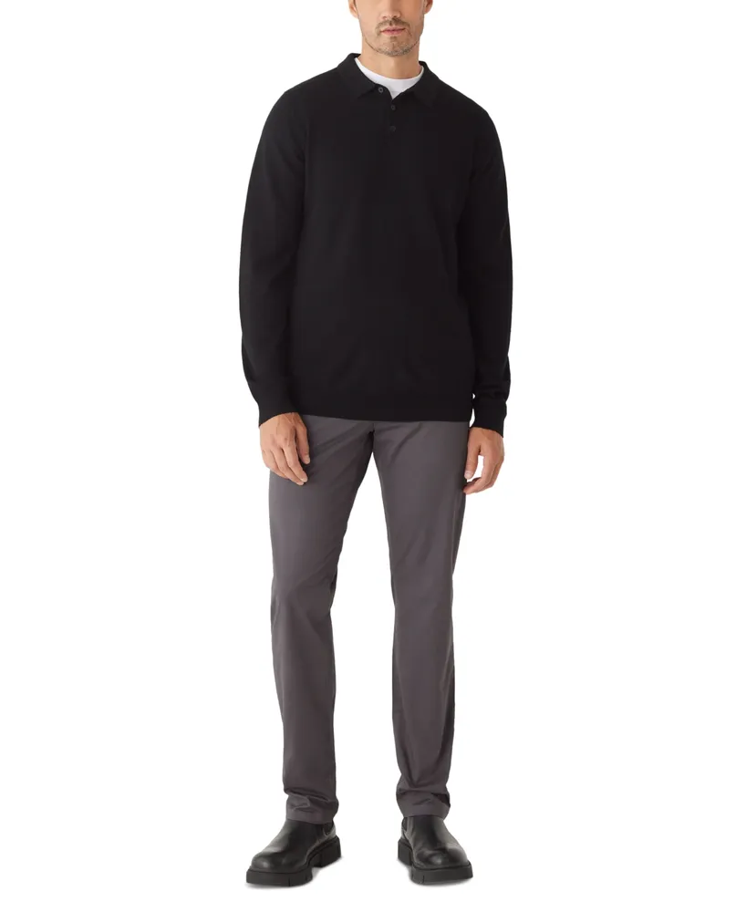 Frank And Oak Men's Merino Wool Long-Sleeve Polo Sweater