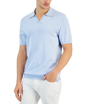 Alfani Men's Short Sleeve Open-Collar Polo Sweater, Created for Macy's