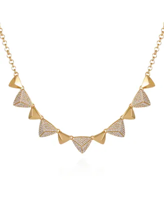 T Tahari Gold-Tone Pave Glass Stone Statement Necklace