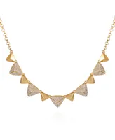 T Tahari Gold-Tone Pave Glass Stone Statement Necklace