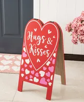 Glitzhome 24" H Valentine's Double Sided Wooden Easel Porch Decor