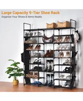 9 Tiers 42 Pairs Shoe Rack Shelf Large Storage Organizer Space Saving Hook Home