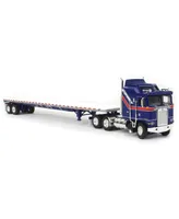 First Gear Dcp 1/64 Ken worth Coe Aerodyne Sleeper w/ 53' Wilson Road brute Flatbed Trailer, Liberty Series