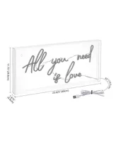 Jonathan Y Usb All You Need Is Love Contemporary Glam Acrylic Box Usb Operated Led Neon Light