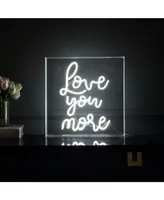 Jonathan Y Love You More Square Contemporary Glam Acrylic Box Usb Operated Led Neon Light