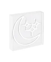 Starry Crescent Square Contemporary Glam Acrylic Box Usb Operated Led Neon Light