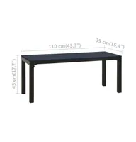 Patio Bench 43.3" Steel and Wpc and Black