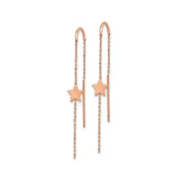 Chisel Stainless Steel Polished Rose Ip-plated Star Threader Earrings