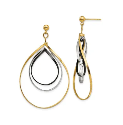 Chisel Stainless Steel Black and Yellow plated Twisted Dangle Earrings